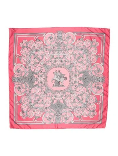 Pre-owned Hermes Les Tuileries Silk Scarf In Pink