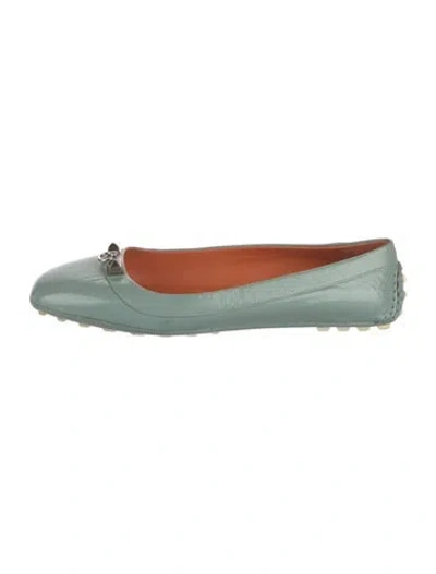 Pre-owned Hermes Liberty Patent Leather Loafers In Blue