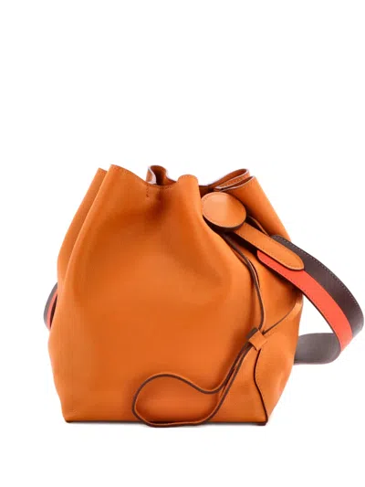 Pre-owned Hermes Licol Bag Evercolor 17 Bucket Bag In Brown
