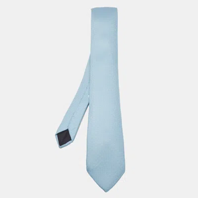 Pre-owned Hermes Hermès Light Blue Jacquard Silk Saint-honore Tie