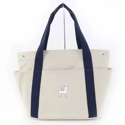 Pre-owned Hermes Light Gray Cotton Polyurethane Polyamide Tote Bag ()
