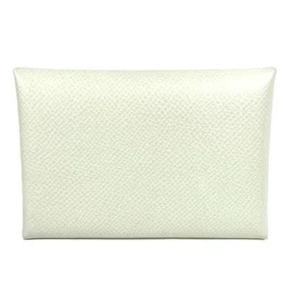 Pre-owned Hermes Light Green Epsom Leather Coin Purse/coin Case ()