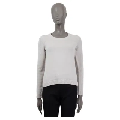 Pre-owned Hermes Light Grey Cashmere Round Neck Sweater 36 Xs In Gray