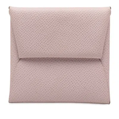 Pre-owned Hermes Light Pink Epsom Leather Coin Purse/coin Case ()