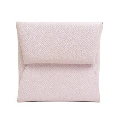Pre-owned Hermes Light Pink Leather Coin Purse/coin Case ()