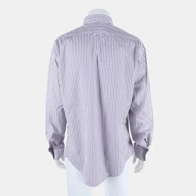 Pre-owned Hermes Hermès Light Purple Cotton Long Sleeved Buttoned Up Shirt Xl