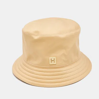 Pre-owned Hermes Hermès Light Yellow Feux D'artifice Cotton Bucket Hat (59)