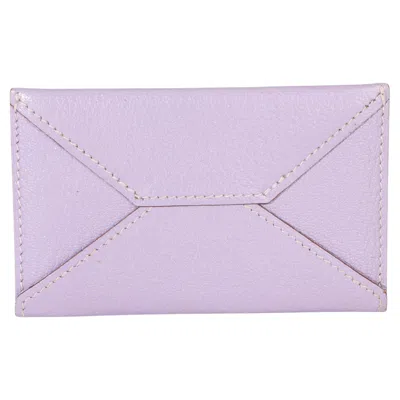 Pre-owned Hermes Hermès Lilac Chevre Mysore Card Holder In Purple