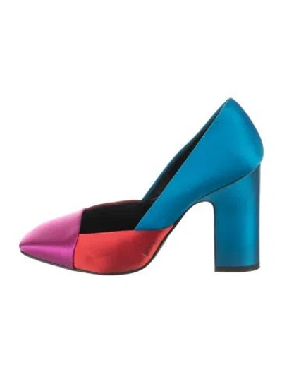 Pre-owned Hermes Lily Satin Pumps In Blue