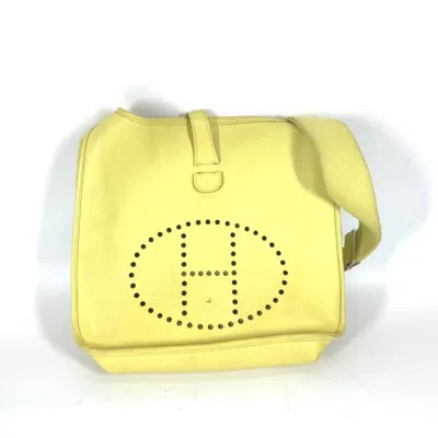 Pre-owned Hermes Lime Lime Yellow Yellow Epsom Leather Shoulder Bag ()