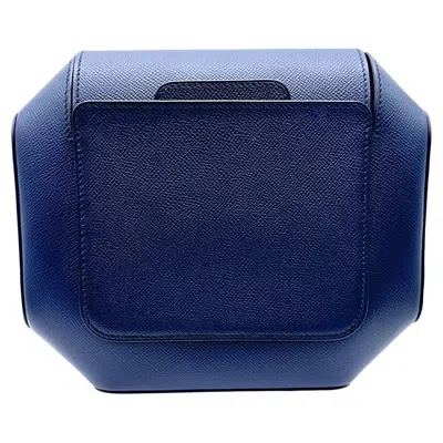 Pre-owned Hermes Limited Edition Octogone Pochette Clutch Bag Blue Indigo Epsom Leather