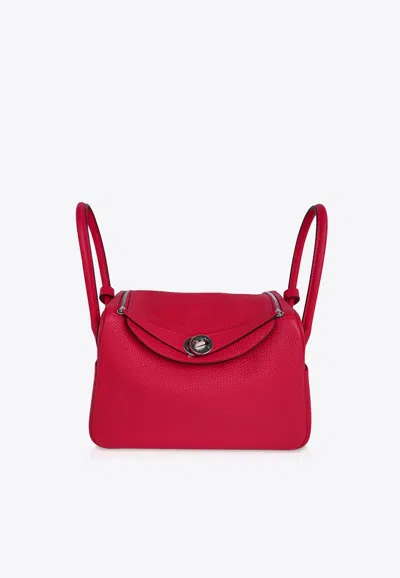 Pre-owned Hermes Lindy 26 In Rose Extreme Clemence With Palladium Hardware