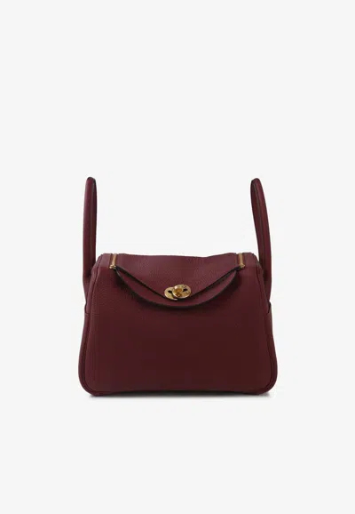Hermes Lindy 26 In Rouge H Clemence Leather With Gold Hardware In Red