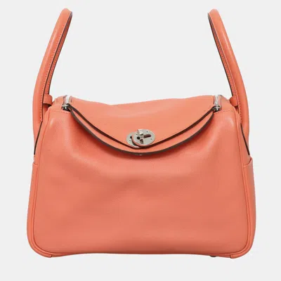 Pre-owned Hermes Lindy 26 Orange Bag
