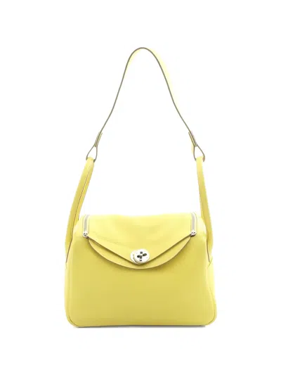 Pre-owned Hermes Lindy 26 Shoulder Bag In Yellow