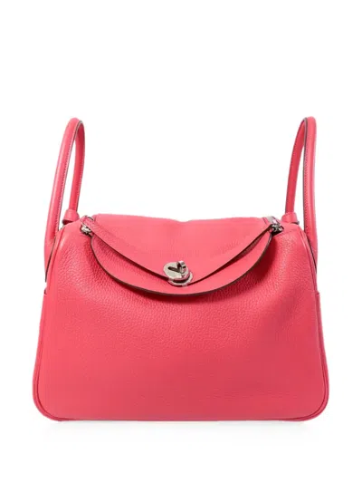 Pre-owned Hermes Lindy 30 Tote Bag In Pink