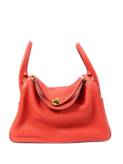 Pre-owned Hermes Lindy 30 Tote Bag In Red