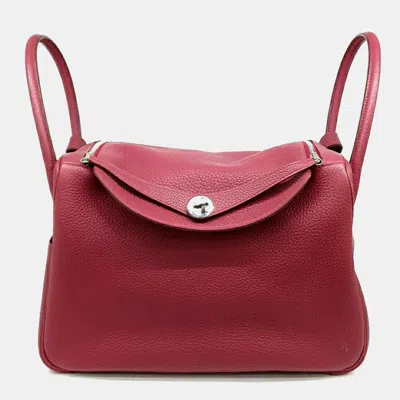 Pre-owned Hermes Lindy 34 Red Leather Bag