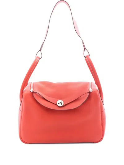 Pre-owned Hermes Lindy 34 Shoulder Bag In Red