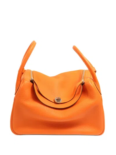 Pre-owned Hermes Lindy 34 Shoulder Handbag In Orange