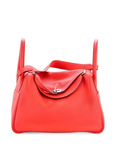 Pre-owned Hermes Lindy Bag Clemence 30 Shoulder Bag In Pink