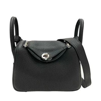 Pre-owned Hermes Lindy Black Taurillon Clemence Leather Handbag Shoulder Bag ()