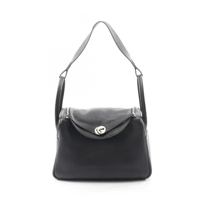 Pre-owned Hermes Lindy Black Taurillon Clemence Leather Shoulder Bag ()