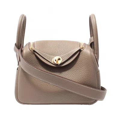 Pre-owned Hermes Lindy Brown Shoulder Bag ()