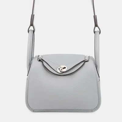 Pre-owned Hermes Lindy Green Pantan Taurillon Clemence Size Mini