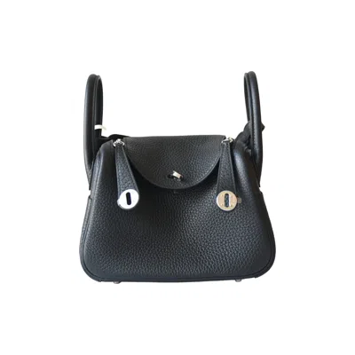 Hermes Lindy Ii Mini Bag Palladium Hardware Noir