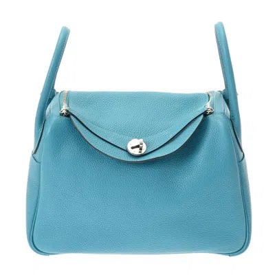 Pre-owned Hermes Lindy Leather Shoulder Bag () In Blue
