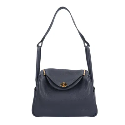 Pre-owned Hermes Lindy Navy Leather Shoulder Bag ()