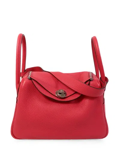 Pre-owned Hermes Lindy Shoulder Bag In Red