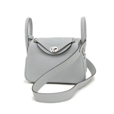 Pre-owned Hermes Lindy Taurillon Clemence Leather Shoulder Bag () In Blue