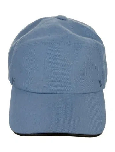 Pre-owned Hermes Linen Baseball Cap In Blue