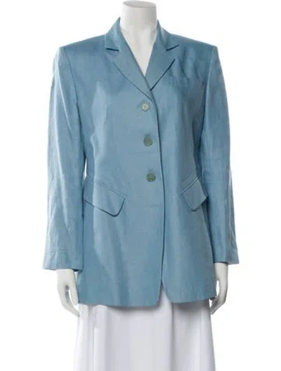 Pre-owned Hermes Linen Blazer In Blue