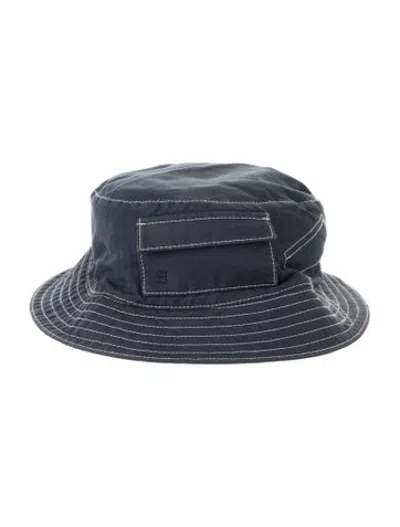 Pre-owned Hermes Linen Bucket Hat In Blue