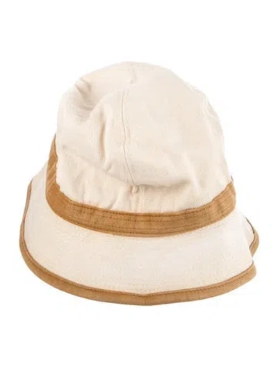 Pre-owned Hermes Linen Bucket Hat In Neutrals