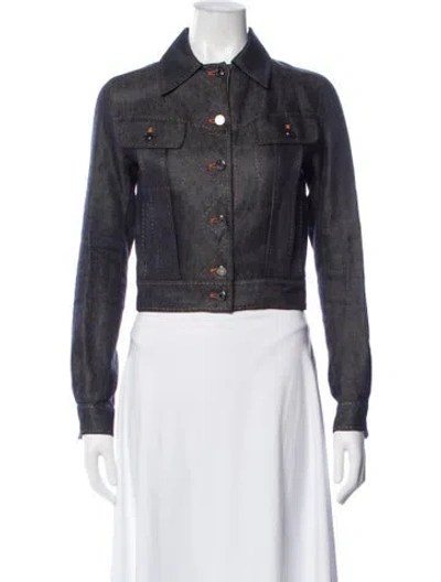 Pre-owned Hermes Linen Denim Jacket In Gray