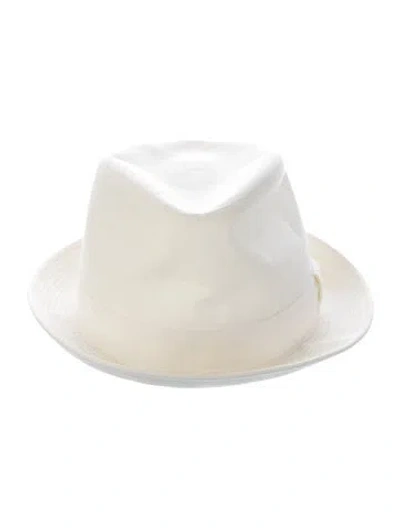 Pre-owned Hermes Linen Fedora In White