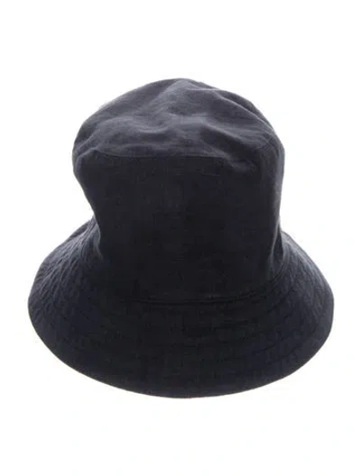 Pre-owned Hermes Linen H Bucket Hat In Blue