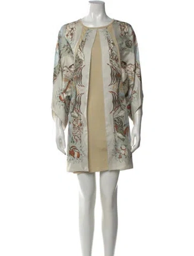 Pre-owned Hermes Linen Mini Dress In Multi