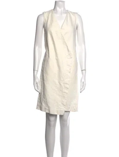 Pre-owned Hermes Linen Mini Dress In Neutrals
