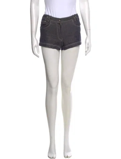 Pre-owned Hermes Linen Mini Shorts In Blue