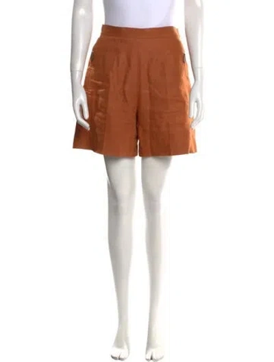Pre-owned Hermes Linen Mini Shorts In Brown