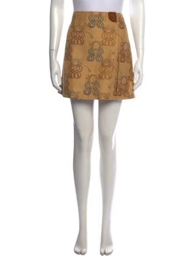 Pre-owned Hermes Linen Mini Skirt In Neutrals