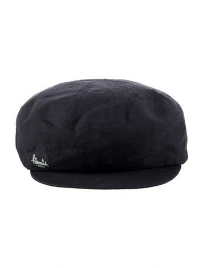 Pre-owned Hermes Linen Newsboy Cap In Blue