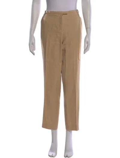 Pre-owned Hermes Linen Straight Leg Pants In Neutral