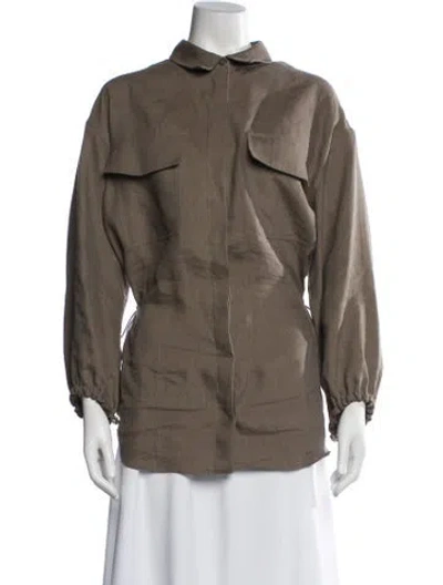 Pre-owned Hermes Linen Utility Jacket In Neutrals