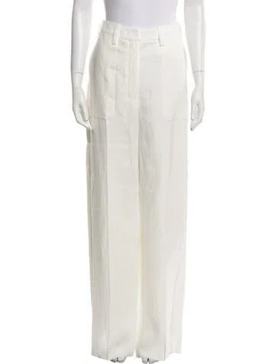 Pre-owned Hermes Linen Wide Leg Pants In Neutral